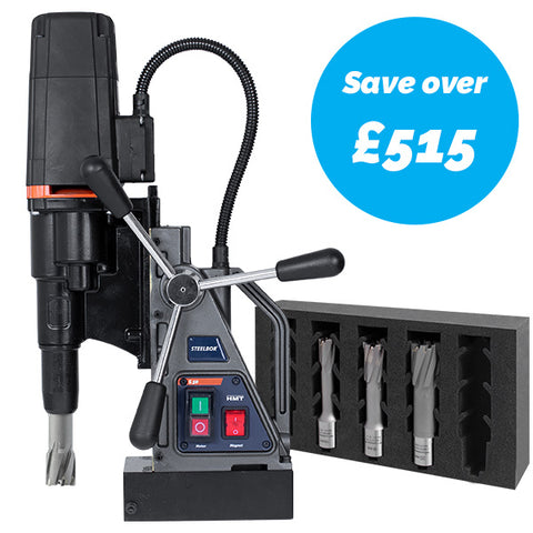 S50 Dual Speed Magnet Drill + TCT Broach Cutter Set